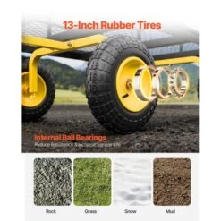 VEVOR 1400 Lbs Steel Garden Cart, Heavy Duty Pullable Garden Wagon Yard Cart, 2 In 1 Outdoor Metal Utility Wagon Yard Trailer, Black -Vevor GUEST 2bb0e3b4 3a8d 4747 807f 9798a3df28f0