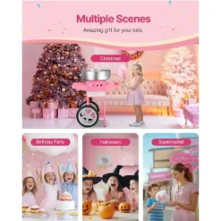 VEVOR Electric Cotton Candy Machine With Cart, 1000W Commercial Candy Floss Maker With 20.5 In Stainless Steel Bowl, Sugar Scoop, And Drawer, Pink -Vevor GUEST 2c46c881 bc1f 47ec 9d3c 34db61029878