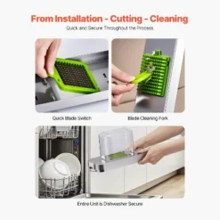 VEVOR Vegetable Chopper, Food Veggie Cutter With 3 Stainless Steel Blades, Onion Slicer With Container, Silver -Vevor GUEST 2c8de78e db0f 49b1 8b55 08128924e479