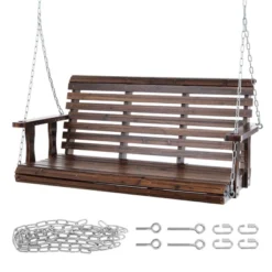 VEVOR Wooden Porch Swing 4.5 Ft, Patio Bench Swing For Courtyard & Garden, Upgraded 880 Lbs Strong Load Capacity -Vevor GUEST 2de2fa2d 6d53 489e a43b 81aaf7d66f67