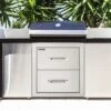 VEVOR Outdoor Kitchen Drawers 18W X 20.6H X 12.7D Inch, Flush Mount Double BBQ Drawers Stainless Steel With Handle, BBQ Island Drawers,Silver