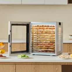VEVOR Food Dehydrator Machine, 12 Stainless Steel Trays, 850W Electric Food Dryer With Adjustable Temperature & 24-Hour Timer, Freeze Dryer, Silver
