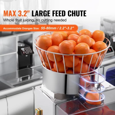 VEVOR Commercial Orange Juicer Machine, 120W Automatic Feeding Juice Extractor, Stainless Steel Juice Extractor For 25 Oranges Per Minute 3 VEVOR Commercial Orange Juicer Machine, 120W Automatic Feeding Juice Extractor, Stainless Steel Juice Extractor For 25 Oranges Per Minute - Image 3