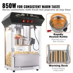 VEVOR Popcorn Maker, 850W Popcorn Popper Machine, 8 Oz Kettle Makes 48 Cups Per Batch, Countertop Popcorn Maker With Tempered Glass, Black 11 VEVOR Popcorn Maker, 850W Popcorn Popper Machine, 8 Oz Kettle Makes 48 Cups Per Batch, Countertop Popcorn Maker With Tempered Glass, Black -Vevor GUEST 2f6da529 d0a3 4f70 9acd c260e720cd3c