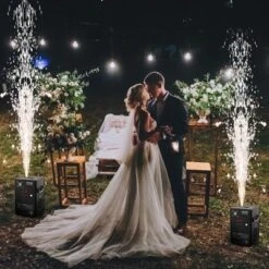 VEVOR Cold Spark Machine, 700W Output Fireworks Controller, 6.6-16.4ft Adjustable Height, With Advanced DMX System, Screen,Portable Handle, Black