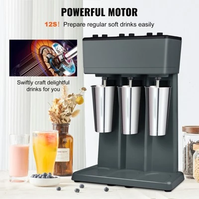 VEVOR Milkshake Maker, 375W X 3 Electric Milkshake Machine, Triple Heads Drink Mixer Blender Machine, 3-Speed Milkshake Mixer 2 VEVOR Milkshake Maker, 375W X 3 Electric Milkshake Machine, Triple Heads Drink Mixer Blender Machine, 3-Speed Milkshake Mixer - Image 2