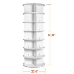 VEVOR 7 Tiers Rotating Shoe Rack Tower, 360°Spinning Shoe Display, Revolving Shoe Rack Storage Round Carousel, Lazy Susan Shoe Rack Organizer, White -Vevor GUEST 305ee4f3 ff25 4725 9a89 aacd5f3144cc