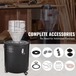 VEVOR Cyclone Dust Separator With Metal Tank, 4" Retrofit Cyclone Separator For Dust Collectors, ABS Dust Deputy With 2" Hole O.D. Connector, Black -Vevor GUEST 309c0b63 1a38 48d5 80c5 a774623f8a79