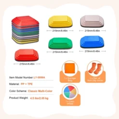VEVOR Balance Stepping Stones For Kids, 10 PCS, Up To 220 Lbs, Non-Slip Toddlers Sensory Stepping Stones, Toys For Children Aged 3 4 5 6 7 8+ -Vevor GUEST 30d2a564 35cb 48eb 92d0 afdc52caa3cc