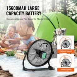 VEVOR Cordless Fan 16 In, Portable Quiet Personal Fan For Home Or Office, 360 Degree Manual Pivoting Head, Stepless Speed Regulation High Velocity -Vevor GUEST 30e05602 9354 4cdb a780 d629fe8e7b16