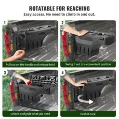 VEVOR Truck Bed Storage Box, Lockable Lid, Waterproof ABS Wheel Well Tool Box 6.6 Gal/20 L With Password Padlock, Black -Vevor GUEST 310d6706 8e1d 4c63 a061 b7f3b73885a9