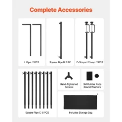 VEVOR Over The Table Rod Stand With Clamps, 13"-42" Tall & 28"-98" Length Adjustable, Metal Table Arch Stand, Tabletop Balloon Arch Frame, Black -Vevor GUEST 31628268 e6d6 4792 a7a3 e362b4d1acc2