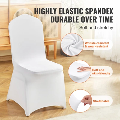 VEVOR Stretch Spandex Folding Chair Covers, Universal Fitted Chair Cover, Removable Washable Protective Slipcovers, (200PCS White) 2 VEVOR Stretch Spandex Folding Chair Covers, Universal Fitted Chair Cover, Removable Washable Protective Slipcovers, (200PCS White) - Image 2