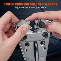 VEVOR Battery Cable Lug Crimping Tool, 10-1/0AWG With Cable Cutter And 48PCS Copper Ring Terminals, 6 Wire Sizes Crimping Die -Vevor GUEST 318890eb 44ba 47ad a7de abc4428b8a0c