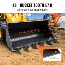VEVOR Bucket Tooth Bar, 48'', Heavy Duty Tractor Bucket 6 Teeth Bar For Loader Tractor Skidsteer, 4560 Lbs Load-Bearing Capacity, Black -Vevor GUEST 323a5c6a 8df1 45e7 91f5 a1f029d646fc