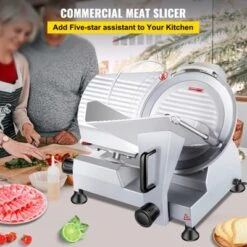 VEVOR 240W Commercial Meat Slicer, Electric Deli Food Slicer, 10" Carbon Steel Blade Electric Food Slicer, 350-400RPM Meat Slicer, 0 - 0.47 Inch -Vevor GUEST 324a8eec 2e75 44ce b2b2 85b3d8d2c0a8