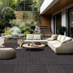 VEVOR Interlocking Deck Tiles, 54 Pack,11.6"x11.6" 54 Sq. Ft Plastic Waterproof Outdoor Flooring All Weather Use, Patio Floor Decking Covering Tiles