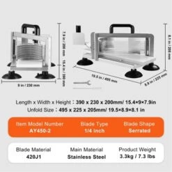 VEVOR Commercial Tomato Slicer, 1/4 Inch Tomato Cutter Slicer, Stainless Steel Heavy Duty Tomato Slicer Machine, Manual Tomato Slicer 14 VEVOR Commercial Tomato Slicer, 1/4 Inch Tomato Cutter Slicer, Stainless Steel Heavy Duty Tomato Slicer Machine, Manual Tomato Slicer -Vevor GUEST 328f7705 af5b 414b 8bff 7a1c06803433