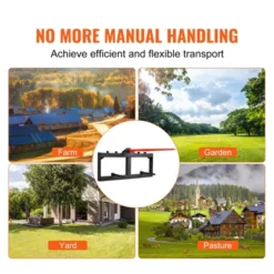 VEVOR 49" Hay Spear, Bale Spears 1600lbs Loading Capacity, Skid Steer Loader Tractor Attachment With 2pcs 17.5" Stabilizer Spears, Black -Vevor GUEST 32dc7973 b899 41e8 82f6 9f9d11cd4b83