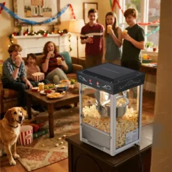 VEVOR Popcorn Machine, 8oz Stainless Steel Kettle, 800W Commercial Countertop Popcorn Maker, 48 Cups Per Batch Theater Style Popper, Black