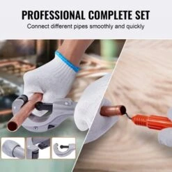 VEVOR Hydraulic Tube Expander, 3/8" To 1-1/8" OD, HAVC Hydraulic Swaging Tool With 7 Pipe Expander Heads, Deburring Tool, Pipe Cutter, Silver -Vevor GUEST 33bc2153 faca 4909 bbfb 525e869f1fa2