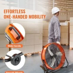 VEVOR Drum Fan, 24 Inch High Velocity Industrial Shop Fan, Heavy Duty Commercial Use 3-Speed 8600CFM, 360°Adjustable Tilting Floor Fan, Orange -Vevor GUEST 33ee1f12 4eff 44df 8ccc ecb3cdd9880b