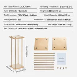 VEVOR 4PCS Gold Metal Column Wedding Flower Stand, 23.6inch High With Metal Laminate, Vase Geometric Centerpiece Stands, Cylindrical Floral Display -Vevor GUEST 34590052 c0aa 4be5 b31d 669cd775b245