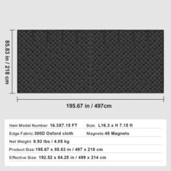 VEVOR Garage Door Screen For Winter, 16x7FT, Garage Door Insulation Kit, Magnetic Thermal Insulated Door Curtain With 300D Oxford Fabric, Black -Vevor GUEST 345d810f b2ce 4d2e bb92 334f3cb5d15d