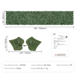VEVOR Ivy Privacy Fence, 39 X 198in Artificial Green Wall Screen, Greenery Ivy Fence With Mesh Cloth Backing And Strengthened Joint -Vevor GUEST 35677ebb f284 4d81 b649 339d1d9d49f3