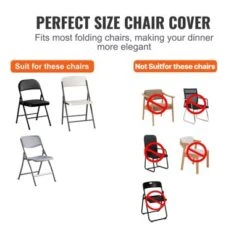 VEVOR Stretch Spandex Folding Chair Covers, Universal Fitted Chair Cover, Removable Washable Protective Slipcovers, For Wedding, (30PCS Black) -Vevor GUEST 35f5d16c f816 4313 b4a8 3669e62b19d4 2