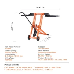 VEVOR Lawn Mower Lift With Hydraulic Jack, 500 Lbs Weight Capacity, Solid Carbon Steel Lawn Mower Lift, Adjustable Movable Lawn Lifter, Orange -Vevor GUEST 362bfb53 8a20 44c6 bbd8 1fbc784de770