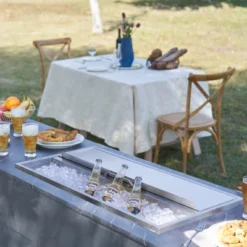 VEVOR Drop In Ice Chest, 36"L X 18"W X 14"H Stainless Steel Ice Cooler, Commercial Ice Bin With Sliding Cover, 40.9 Qt Outdoor Kitchen Ice Bar