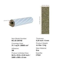 VEVOR Boat Flooring, EVA Foam Boat Decking 94.5" X 23.6", Non-Slip Self-Adhesive Flooring, 31.1sq.ft 2 Rolls Of Marine Carpet For Boats, Yacht BLUE -Vevor GUEST 371e5440 e636 46e1 baad 05e89d623892
