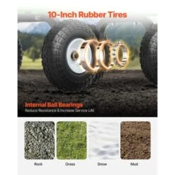 VEVOR 900 Lbs Steel Garden Cart On Wheels, Heavy Duty Pullable Garden Wagon Yard Cart, Outdoor Metal Utility Wagon With 10" Tires, Green -Vevor GUEST 373e168d 81c2 447d bcd2 38de93cd4f6e