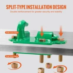 VEVOR 3/8" Tractor Bucket Hooks With Tie Down Ring, Grade 70 Forged Steel 2 Pack Bolt-On Grab Hook With Back Plates, Green -Vevor GUEST 37f653cf 4025 46ef aa34 0956ef3374ac