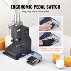 VEVOR Pneumatic Paste Liquid Filling Machine, 5-50ml Bottle Filler, Bottle Filling Machine, Stainless Steel Liquid Filler With Pedal, Silver -Vevor GUEST 387f7bfa 1f29 4e10 9d64 2d8a5f5ed916