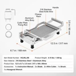 VEVOR Cheese Cutter With Wire, 0.39" & 0.78" Cheeser Butter Cutting Blade, Aluminum Alloy Cheese Slicer With 316 Stainless Steel Knife Wire -Vevor GUEST 3892a61b 5ee3 46f0 a226 9a9b273098a5