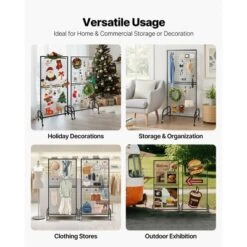 VEVOR 2 Packs Grid Wall Panels, 2.9 X 5.9 Ft Wire Grid Panels Display Rack, Movable Art Display Shelf With Wheels And 10 Hooks, Black -Vevor GUEST 39f963f7 ed73 48e2 b254 f144a759faf7