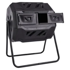 VEVOR Compost Bin, 43-Gal Dual Chamber Composting Tumbler, Large Tumbling Rotating Composter With 2 Sliding Doors And Steel Frame -Vevor GUEST 3a0c82b0 9131 471f bbd7 ac4f2ed10f5d