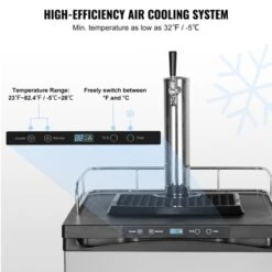 VEVOR Beer Kegerator, Single Tap Draft Beer Dispenser, Full Size Keg Refrigerator With Shelf, CO2 Tank(No Gas), Drip Tray & Rail, Silver 10 VEVOR Beer Kegerator, Single Tap Draft Beer Dispenser, Full Size Keg Refrigerator With Shelf, CO2 Tank(No Gas), Drip Tray & Rail, Silver -Vevor GUEST 3a2b50b3 35db 44ba a306 9f5ea5f3167b