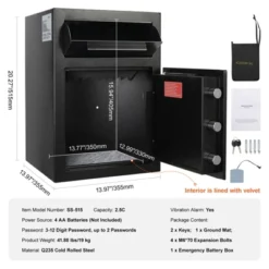 VEVOR 2.5 Cub Depository Safe, Deposit Safe With Drop Slot, Electronic Code Lock And 2 Emergency Keys, 20.27'' X 13.97'' X 13.97'' Business Drop -Vevor GUEST 3a8d83c7 cc6a 4715 ae7b 0ab9d0796cdc