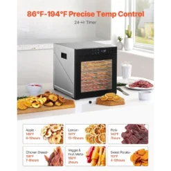 VEVOR Food Dehydrator Machine, 10 Stainless Steel Trays, 1000W Electric Food Dryer With Adjustable Temperature & 24-Hour Timer, Freeze Dryer, Black -Vevor GUEST 3b22c80f 7588 43ad aac9 f02d883f4783