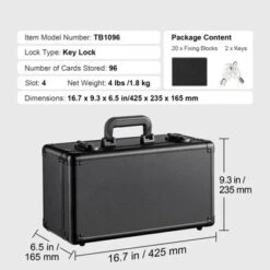 VEVOR Graded Card Storage Box, 4 Slots, Graded Sports Cards Holder Carrying Case, For 96 PSA Graded Cards 68 BGS Cards 76 SGC Cards 348 Top Loaders -Vevor GUEST 3bcaf556 e257 462e a358 e28761094510