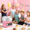 VEVOR Cotton Candy Machine Commercial, 1000W Electric Candy Floss Maker, Easy Use With 15 Inch Stainless Steel Bowl And Sugar Scoop, Pink