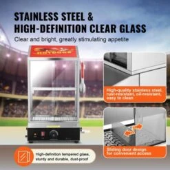 VEVOR Hot Dog Steamer, 39QT, 2-Tier Hot Dog Hut Steamer, 86℉~185℉ Temperature Control, Electric Bun Warmer With Tempered Glass Slide Doors -Vevor GUEST 3bfda532 86f8 4624 95ce 339b39b85531