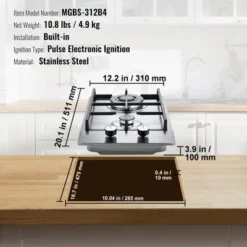 VEVOR Gas Cooktop 12 Inch, Max 12250BTU 2 Burners Built-in Stainless Steel Gas Stove Top, LPG/NG Convertible Dual Fuel Natural Gas Hob -Vevor GUEST 3c183a4b 4e86 4ac4 947d a224b116dcc5