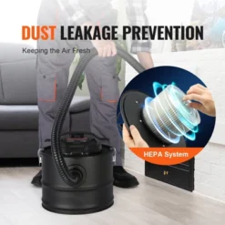 VEVOR Ash Vacuum Cleaner, 4 Gallon With 1200W Powerful Suction, Ash Vac Collector With 47.2 In Flexible Hose, For Fireplaces, Pellet Stoves, Black -Vevor GUEST 3c3d8627 a46b 4a20 ad7e 173ae40be791