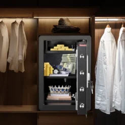 VEVOR Safe, 2.2 Cubic Feet Home Safe, Steel Security Safe With Fingerprint, Digital Keypad And 2 Keys, Cabinet Safe With Large Fire-proof Bag