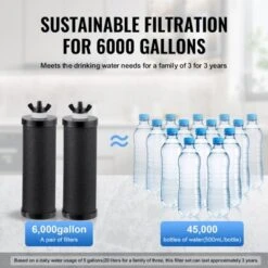 VEVOR Gravity-fed Water Filter System, 2.25G 304 Stainless-Steel Countertop Water Filtration System, Reduces Lead And Up To 99% Of Chlorine -Vevor GUEST 3c7a3a8a 2554 4384 b873 88783d2faea0