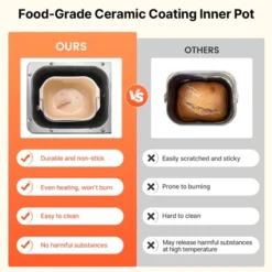 VEVOR Bread Maker, 19-in-1 2LB Dough Machine, Nonstick Ceramic Pan Automatic Breadmaker, 3 Loaf Sizes, 3 Crust Colors, Silver -Vevor GUEST 3d1c8ee1 c696 4899 96f5 3c081f2d3b96